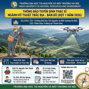 Tuyển sinh Thạc sĩ Kỹ thuật Trắc địa - Bản đồ năm 2026 tại Trường Đại học Tài nguyên và Môi trường Hà Nội