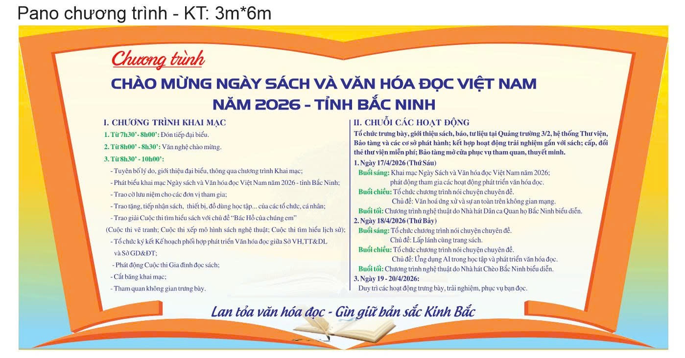 Bắc Ninh tổ chức Ngày Sách và Văn hóa đọc Việt Nam năm 2026