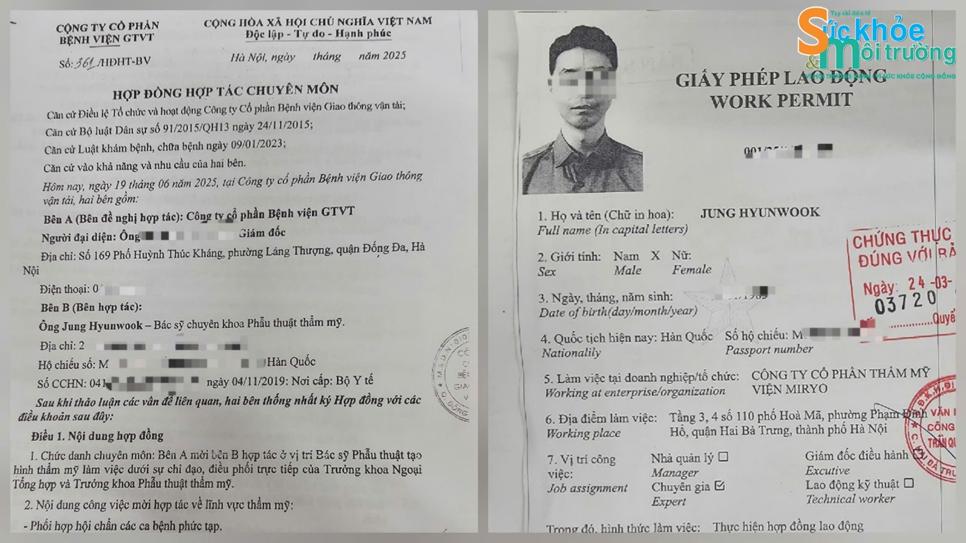 Theo quản lý của Phòng khám chuyên khoa thẩm mỹ Miryo thì khách hàng có nhu cầu nâng mũi sẽ được làm tại Bệnh viện GTVT nhưng theo thông tin từ Sở Y tế Hà Nội thì chỉ có hợp đồng hợp tác chuyên môn giữa Bệnh viện GTVT và ông Jung Hyunwook.