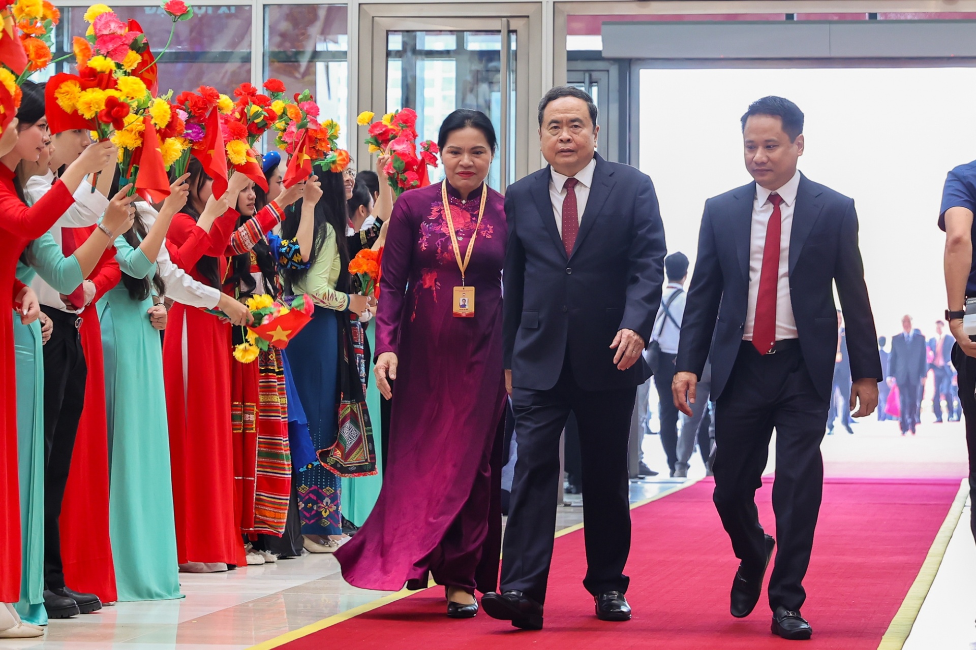   Chủ tịch Quốc hội Trần Thanh Mẫn đến dự phiên khai mạc Đại hội đại biểu Mặt trận Tổ quốc Việt Nam lần thứ XI - Ảnh: VGP