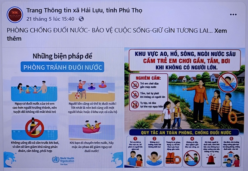 Phòng chống đuối nước ở Hải Lựu (Phú Thọ): Không để mùa hè trở thành nỗi lo Phòng chống đuối nước ở Hải Lựu (Phú Thọ): Không để mùa hè trở thành nỗi lo