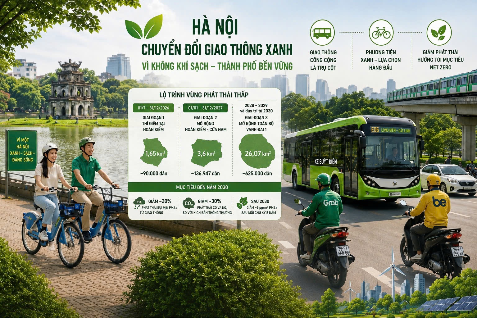 ĐỒNG HÀNH CÙNG THÀNH PHỐ HÀ NỘI TRONG CHUYỂN ĐỔI GIAO THÔNG XANH