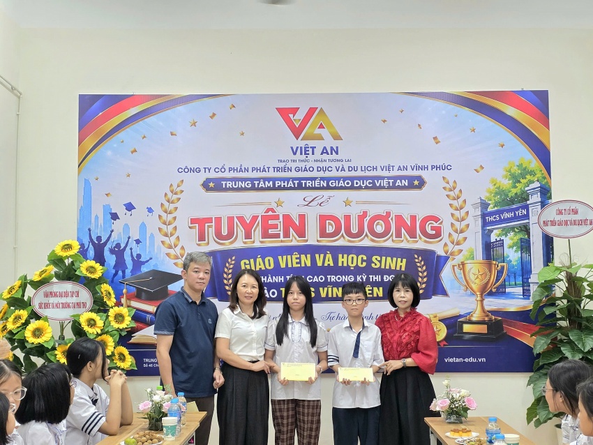 Trung tâm giáo dục Việt An vinh danh 78 học sinh trúng tuyển Trường THCS Vĩnh Yên