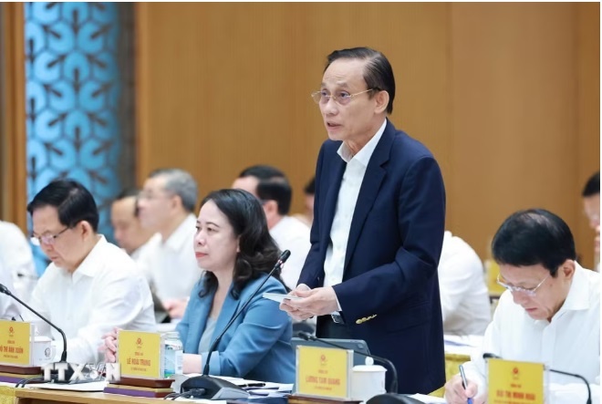 Bộ trưởng Bộ Ngoại giao Lê Hoài Trung phát biểu. (Ảnh: Dương Giang/TTXVN)