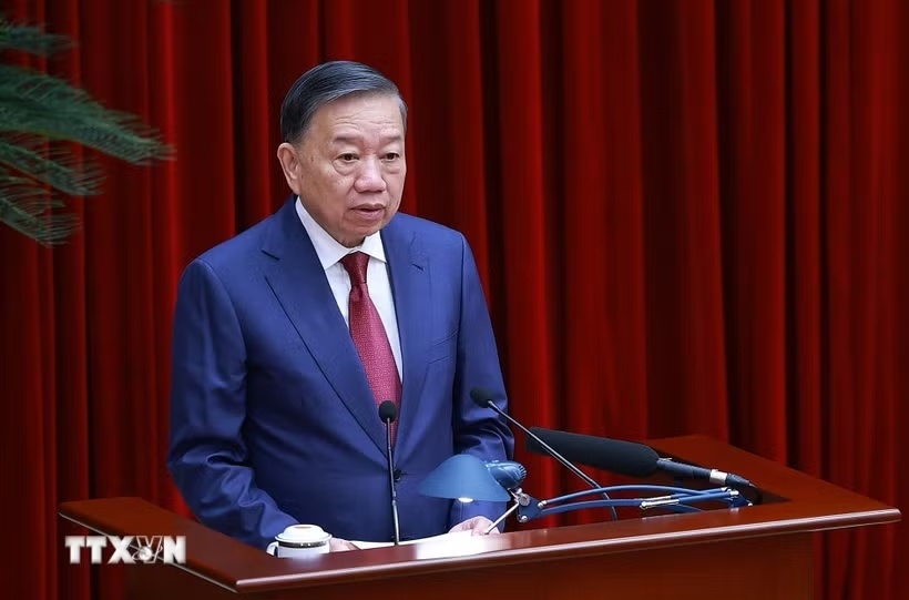 Tổng Bí thư, Chủ tịch nước Tô Lâm phát biểu khai mạc Hội nghị lần thứ ba Ban Chấp hành Trung ương Đảng khóa XIV. (Ảnh: TTXVN)
