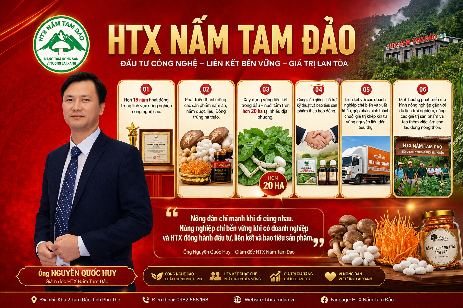 HTX Nấm Tam Đảo đồng hành cùng nông dân: Không chờ HTX Nấm Tam Đảo đồng hành cùng nông dân: Không chờ