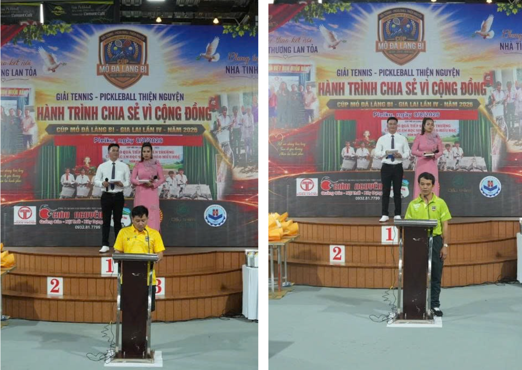 Vận động viên và trọng tài tuyên thệ tại lễ khai mạc Giải Tennis - Pickleball Gia Lai lần thứ IV – Cúp Mỏ đá Làng Bi. Vận động viên và trọng tài tuyên thệ tại lễ khai mạc Giải Tennis - Pickleball Gia Lai lần thứ IV – Cúp Mỏ đá Làng Bi.
