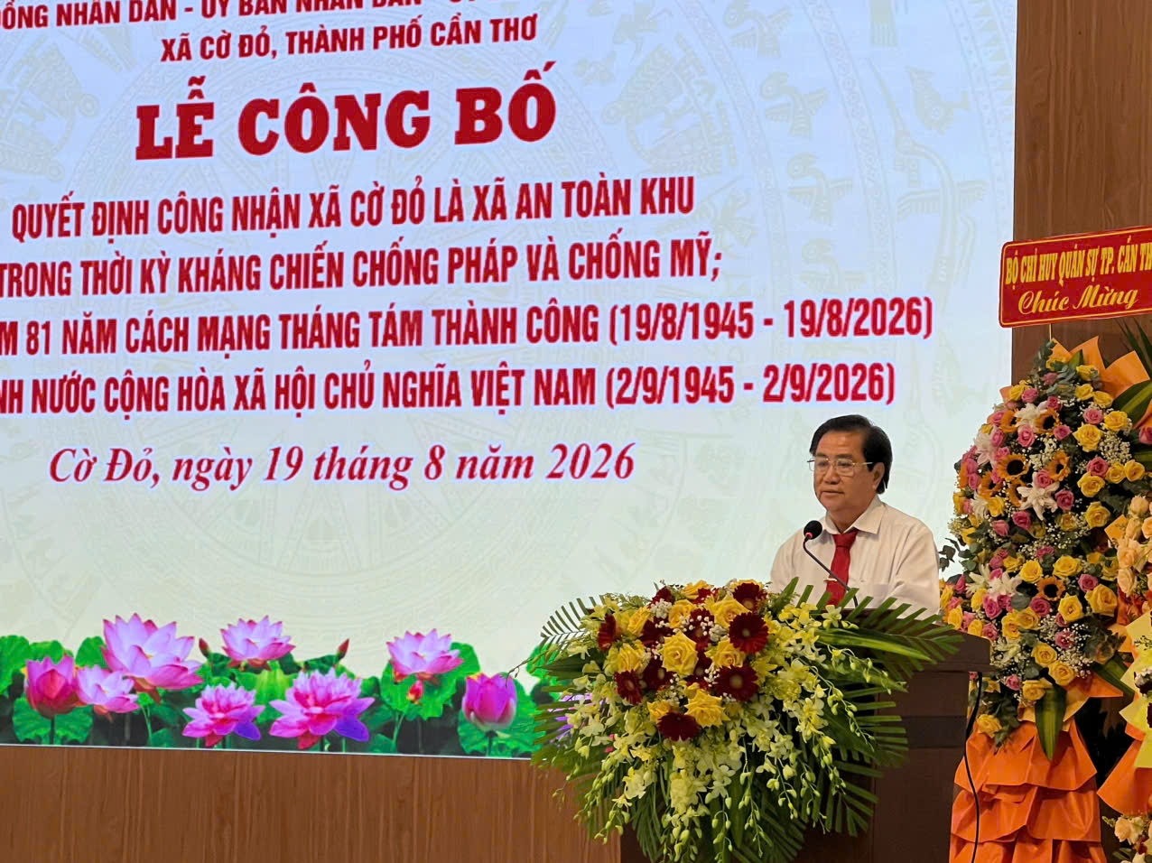 Xã Cờ Đỏ (Cần Thơ) được công nhận xã An toàn khu trong thời kỳ kháng chiến chống Pháp và chống Mỹ Xã Cờ Đỏ (Cần Thơ) được công nhận xã An toàn khu trong thời kỳ kháng chiến chống Pháp và chống Mỹ