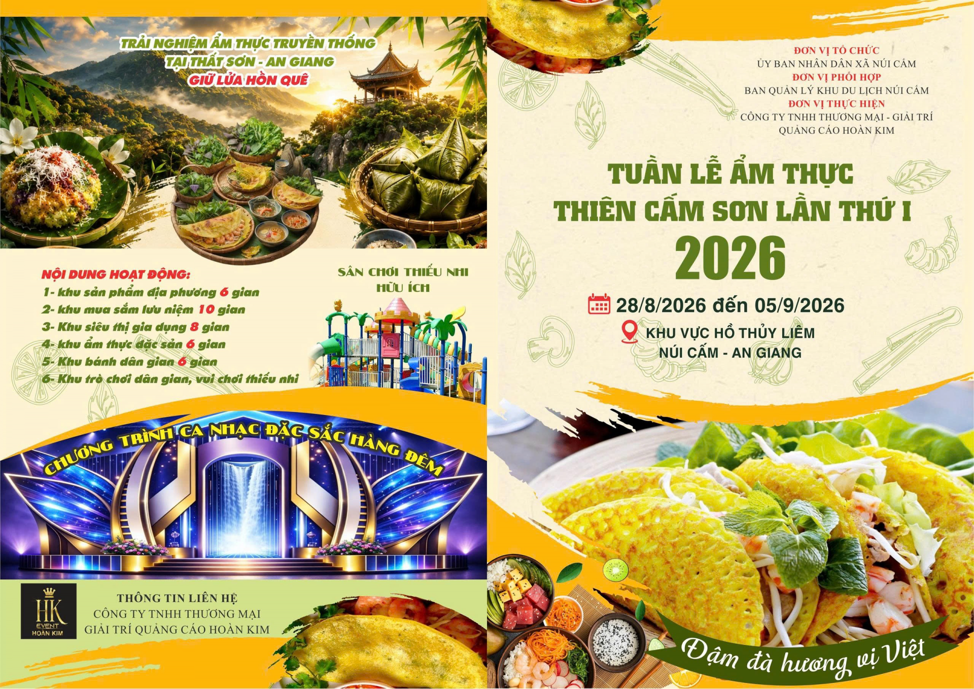    Không gian hội tụ tinh hoa ẩm thực truyền thống, đặc sản địa phương và những trải nghiệm văn hóa đặc sắc giữa miền Thất Sơn kỳ vĩ.