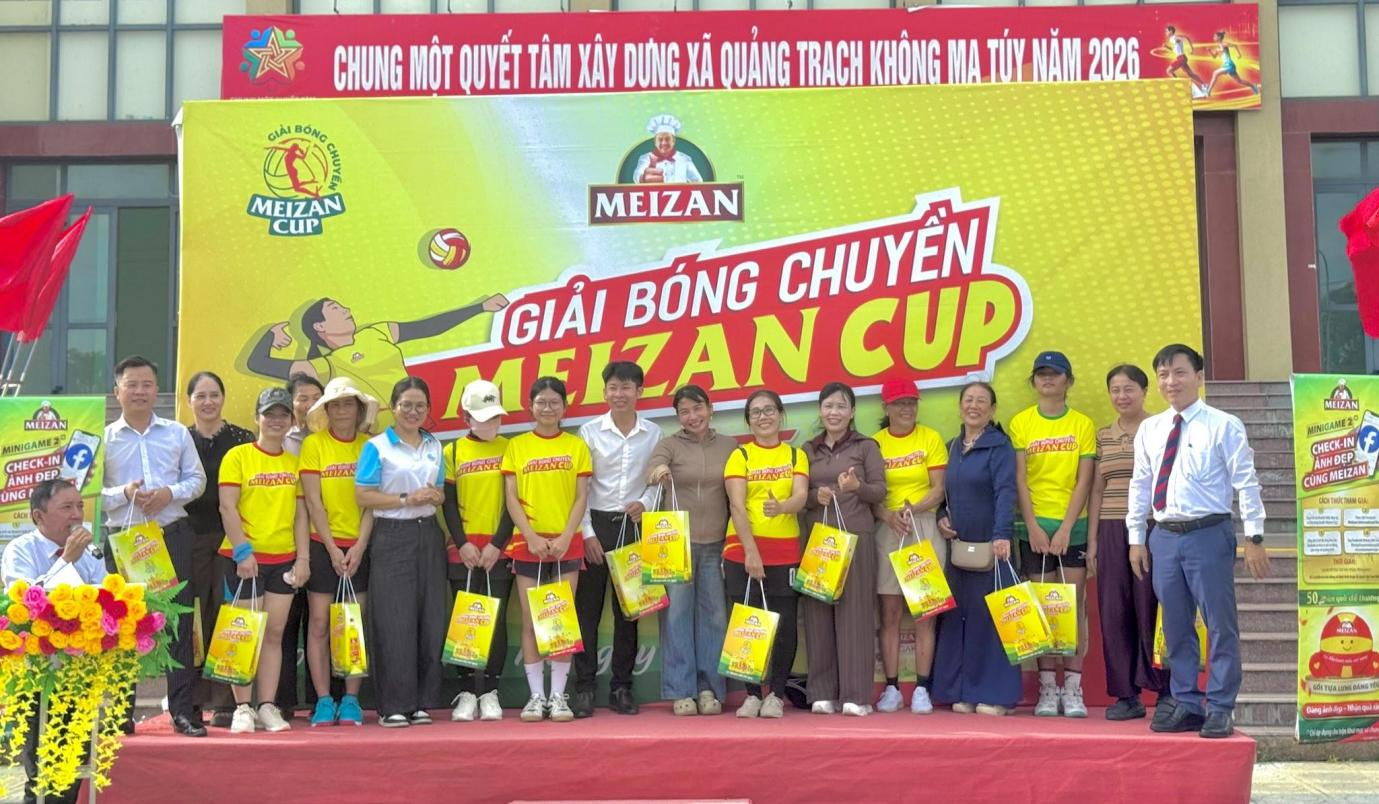 Giải bóng chuyền nữ MEIZAN CUP năm 2026: Lan tỏa tinh thần thể thao, gắn kết cộng đồng Giải bóng chuyền nữ MEIZAN CUP năm 2026: Lan tỏa tinh thần thể thao, gắn kết cộng đồng