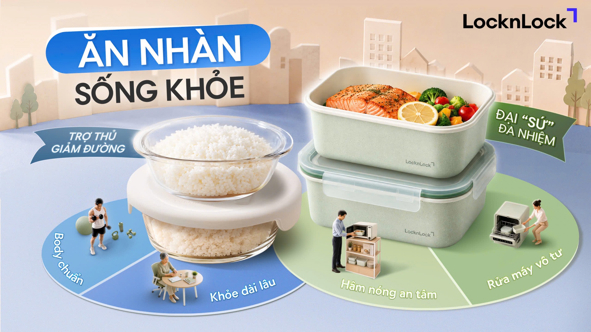 LocknLock giới thiệu giải pháp "ăn nhàn sống khỏe" với bộ đôi hộp đựng thực phẩm Easy Meal và Micro Ready