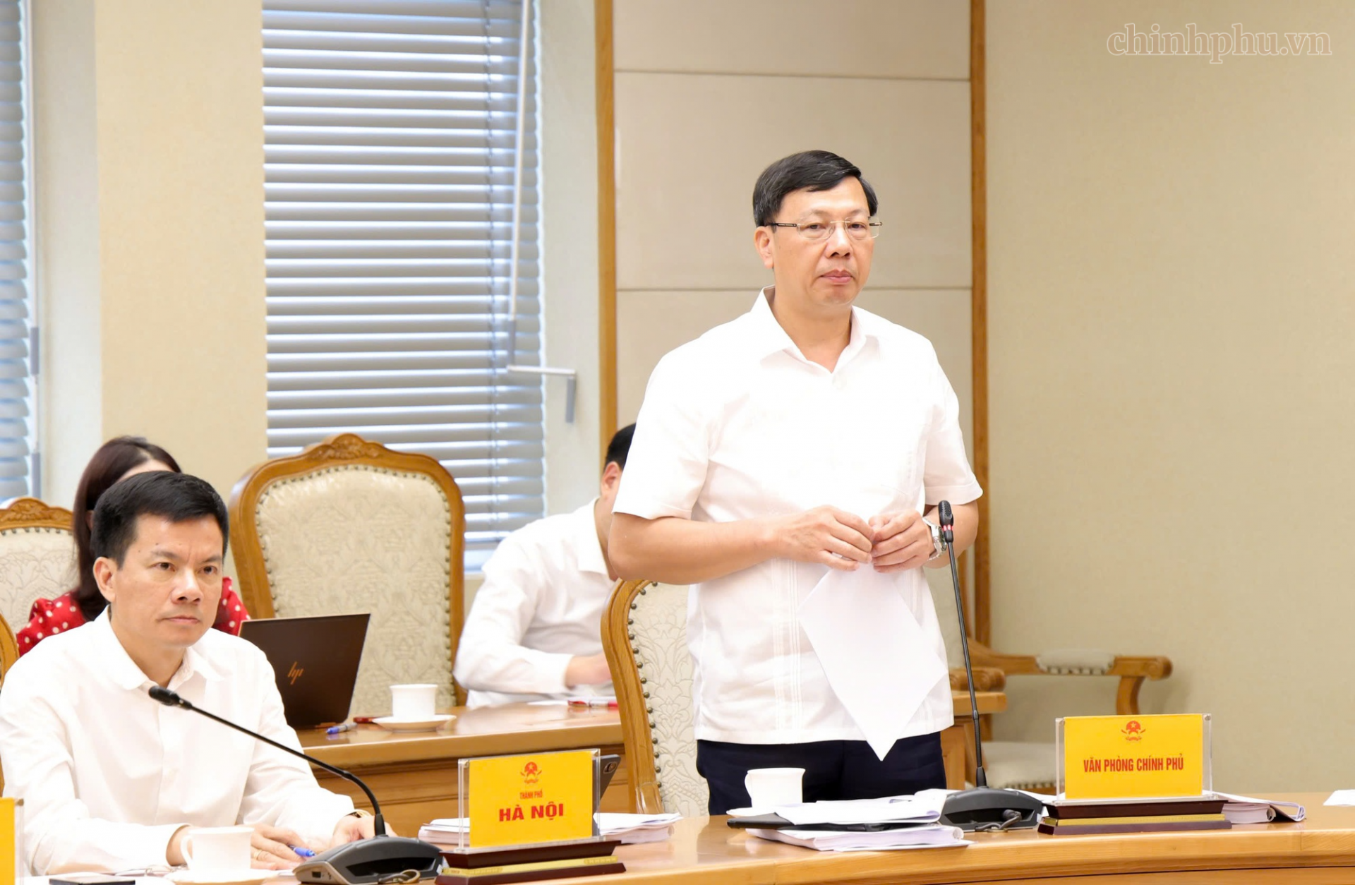 Phó Chủ nhiệm VPCP Phạm Mạnh Cường phát biểu tại cuộc họp - Ảnh: chinhphu.vn Phó Chủ nhiệm VPCP Phạm Mạnh Cường phát biểu tại cuộc họp - Ảnh: chinhphu.vn