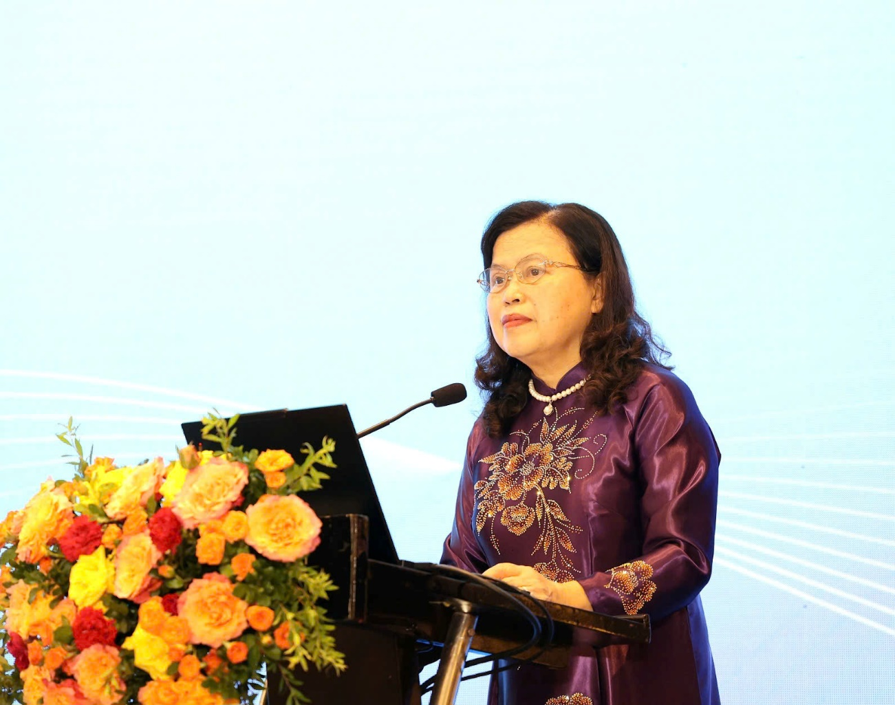  PGS.TS. Nguyễn Thị Xuyên, Chủ tịch Tổng hội Y học Việt Nam phát biểu.  Ảnh: Trần Minh