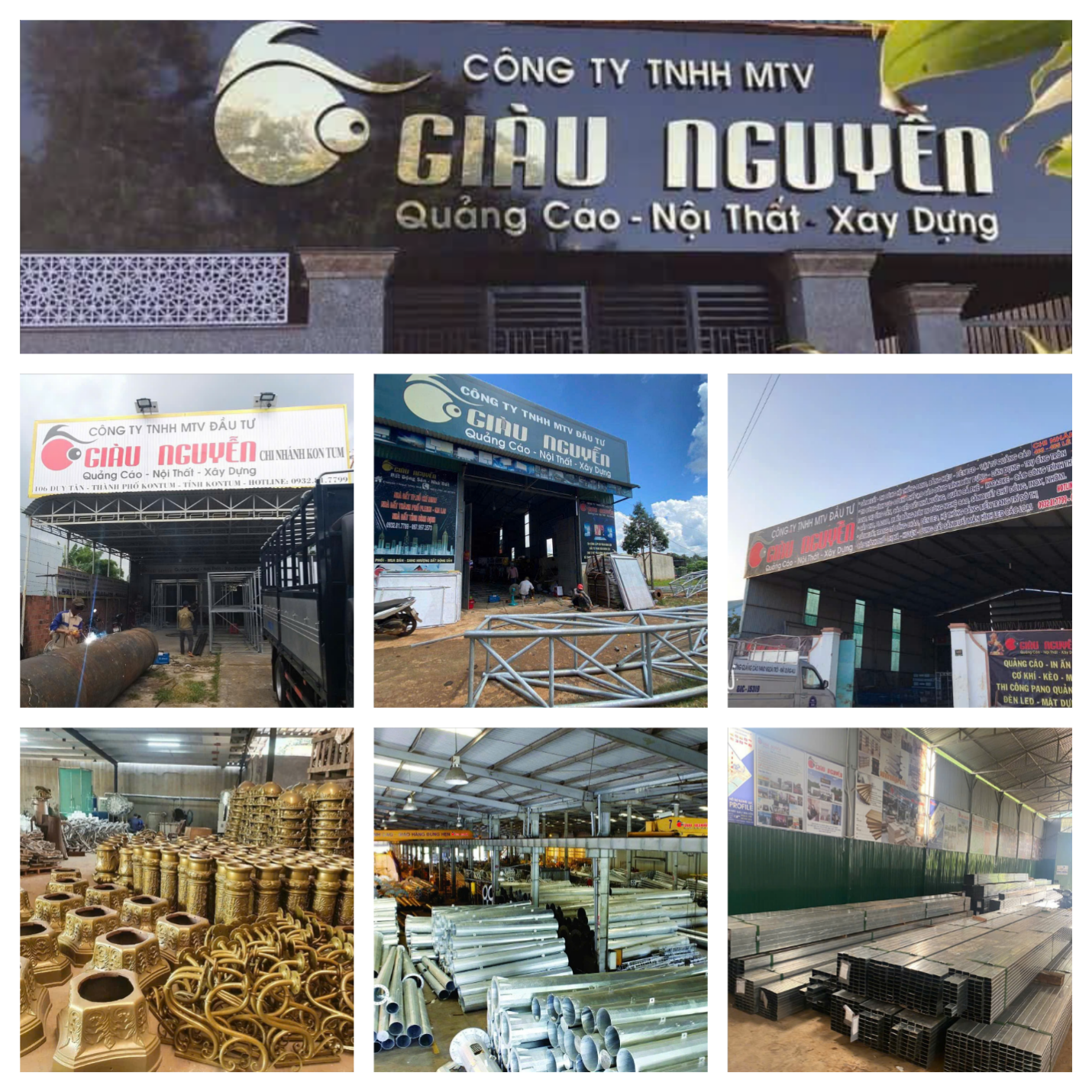 Giàu Nguyễn chú trọng đầu tư cơ sở hạ tầng, thiết bị hiện đại, phục vụ thi công các công trình quảng cáo chất lượng, an toàn và thẩm mỹ.