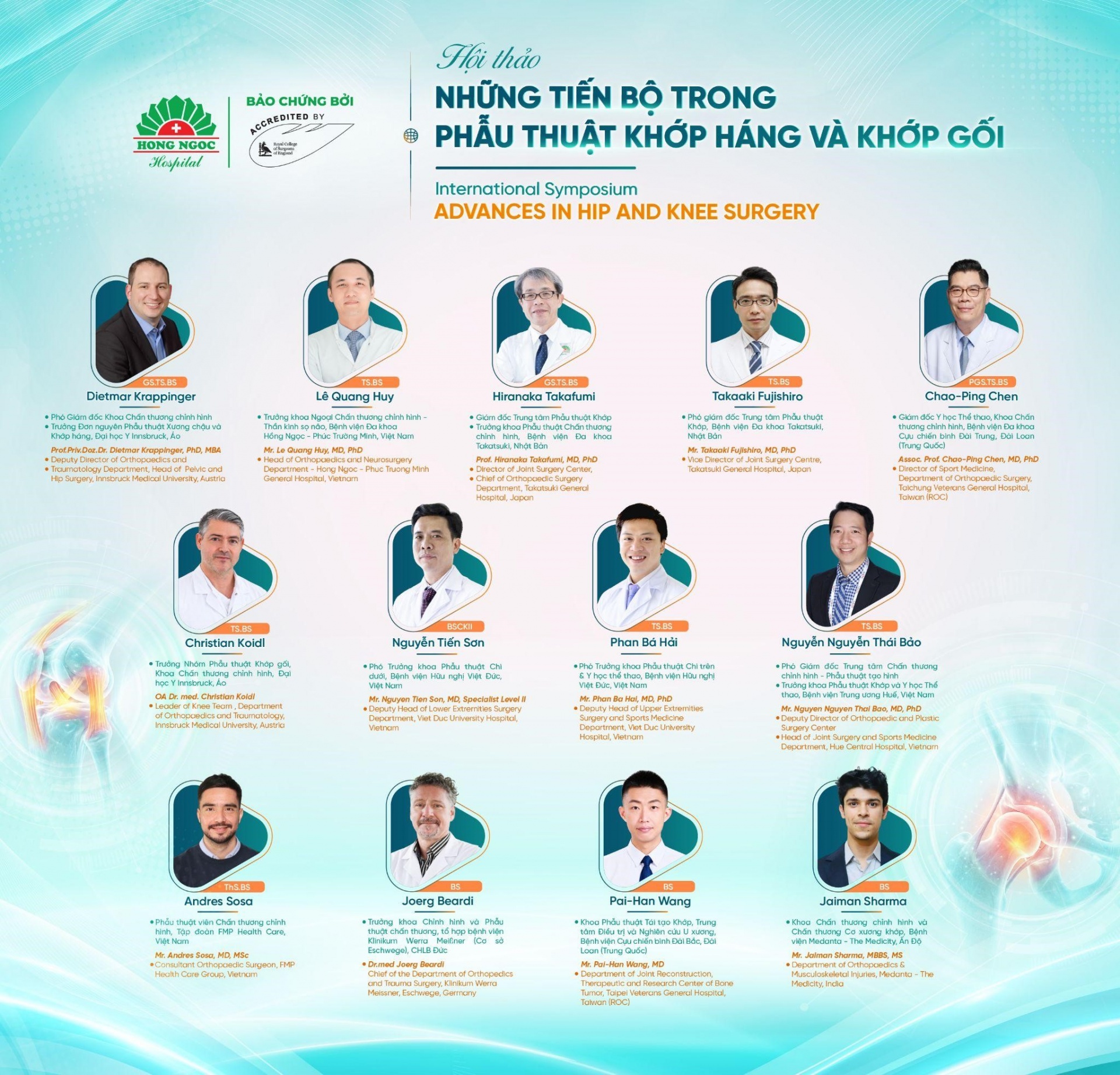 Sáu nền y tế thế giới hội tụ, cập nhật những tiến bộ trong phẫu thuật khớp Sáu nền y tế thế giới hội tụ, cập nhật những tiến bộ trong phẫu thuật khớp