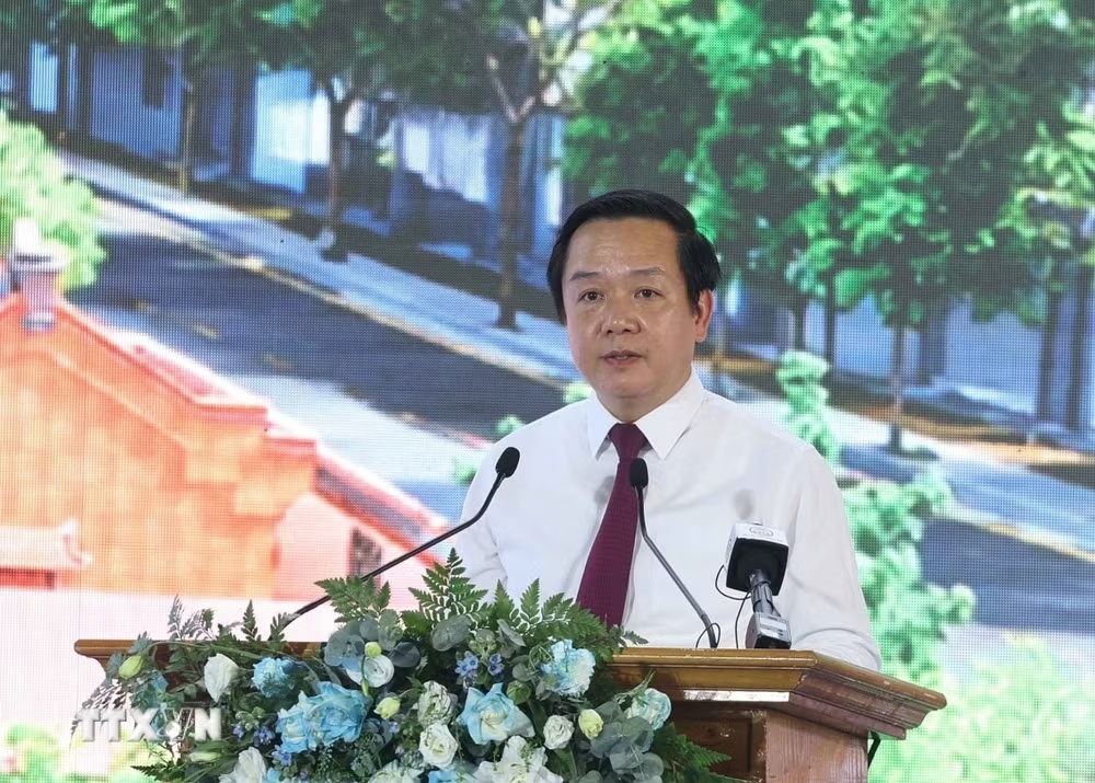   Bí thư Tỉnh ủy Hưng Yên Phạm Quang Ngọc phát biểu. (Ảnh: TTXVN)