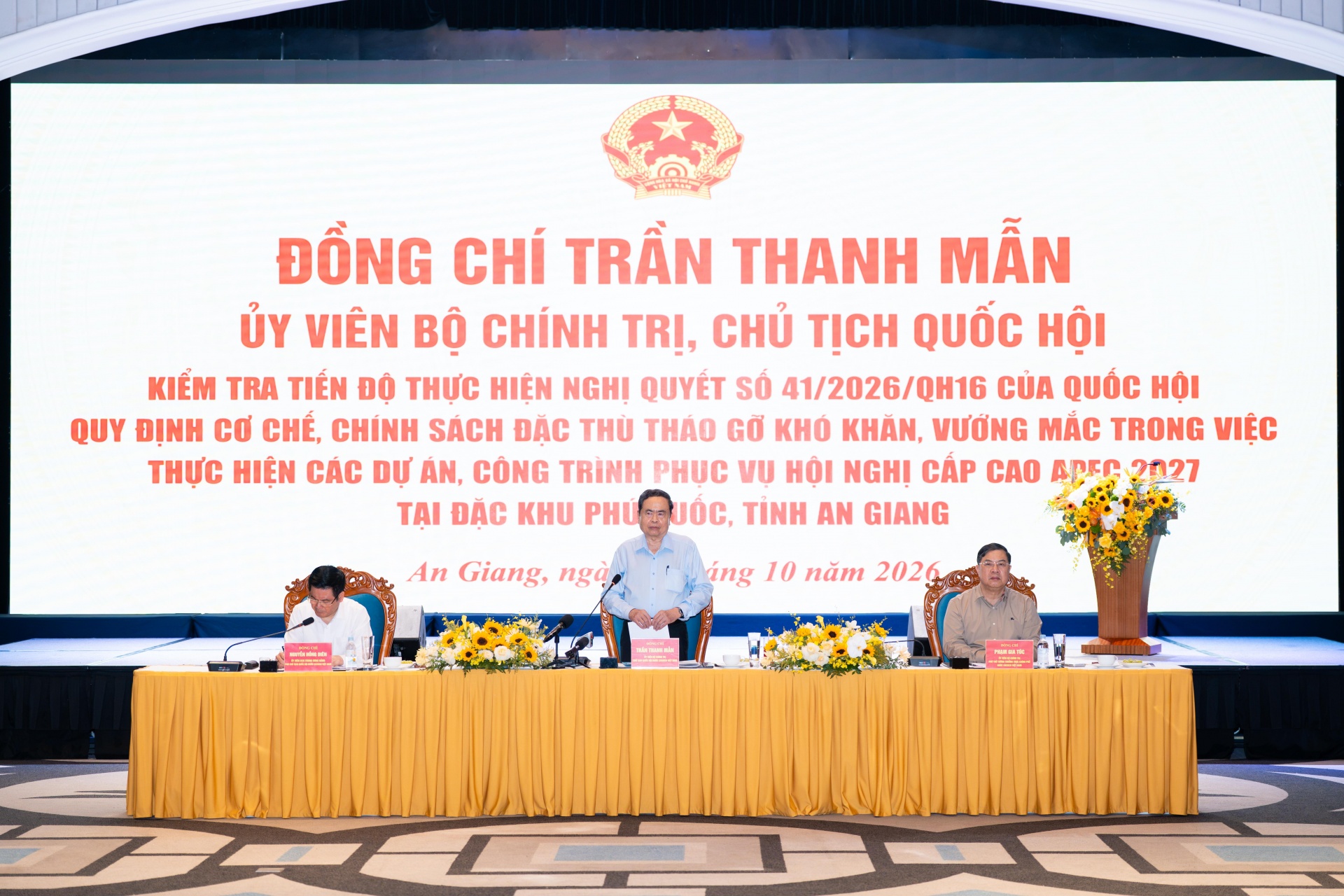 Chủ tịch Quốc hội Trần Thanh Mẫn kiểm tra tiến độ các dự án phục vụ Hội nghị APEC 2027