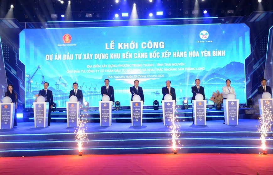 Thái Nguyên khởi công Dự án đầu tư xây dựng khu bến cảng Yên Bình, mở rộng dư địa phát triển logistics