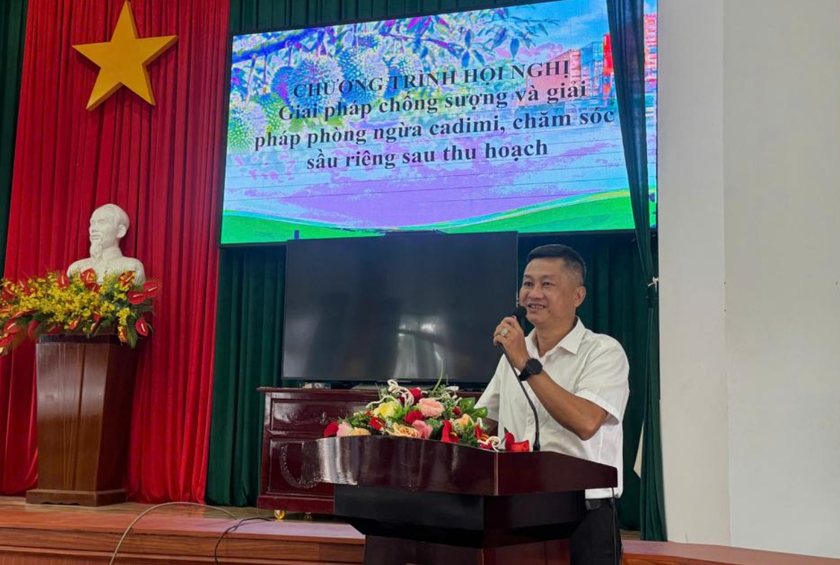    Ông Lê Ngọc Hải, Phó Chủ tịch Hiệp hội Sầu riêng tỉnh Đắk Lắk, chia sẻ về yêu cầu kiểm soát chất lượng và phát triển ngành hàng sầu riêng.