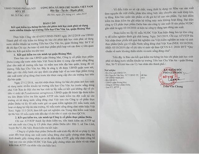 Sở Y tế Hà Nội chính thức trả lời vụ học sinh phải sử dụng nước nhiễm khuẩn