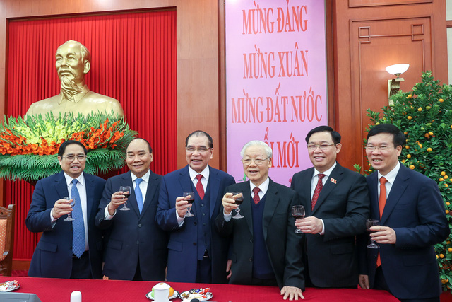 Tổng Bí thư Nguyễn Phú Trọng gặp mặt, chúc Tết lãnh đạo Đảng, Nhà nước