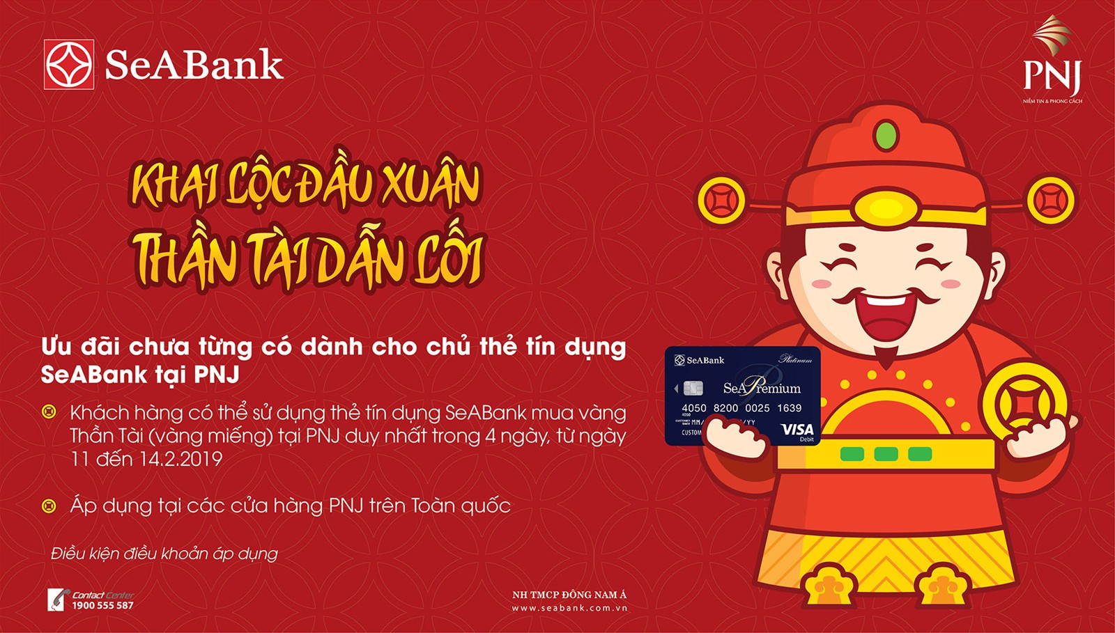 Mua v&agrave;ng ng&agrave;y V&iacute;a Thần T&agrave;i bằng thẻ t&iacute;n dụng SeaBank