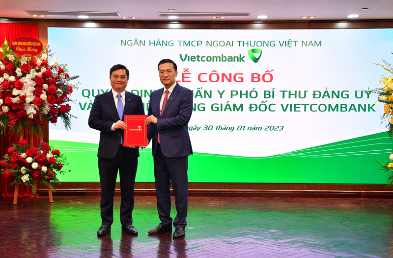 Vietcombank tổ chức Lễ công bố Quyết định chuẩn y Phó Bí thư Đảng ủy và bổ nhiệm Tổng Giám đốc