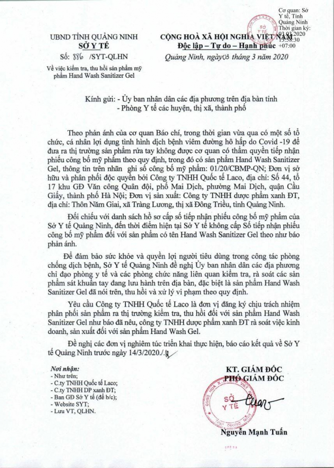 Tiếp tục quảng cáo như sản phẩm đã bị thu hồi, Công ty Laco có đang lừa dối khách hàng?