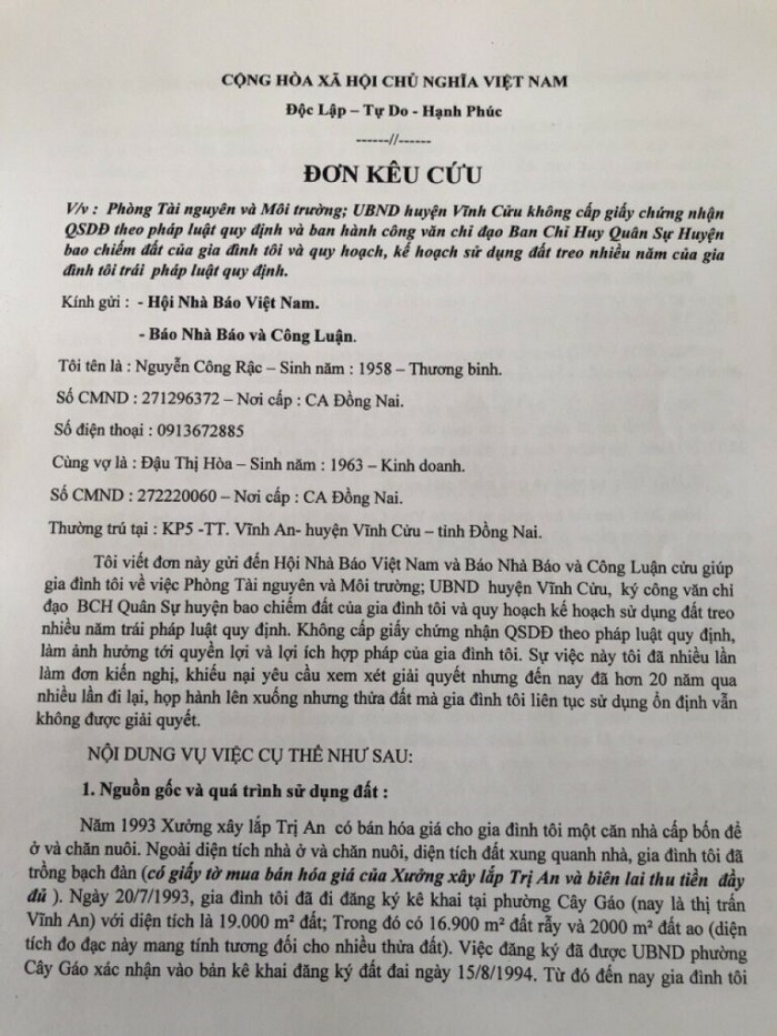 Đồng Nai: Đất mua h&oacute;a gi&aacute;, 30 năm vẫn chưa được c&ocirc;ng nhận quyền sử dụng?