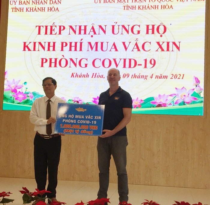 Trên 1,8 tỷ đồng ủng hộ kinh phí mua vắc xin phòng Covid-19 tại Khánh Hòa