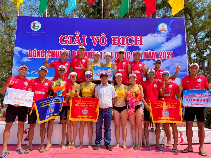Sanvinest Khánh Hòa giành vô địch ở 2 nội dung nam và nữ  giải bóng chuyền bãi biển quốc gia