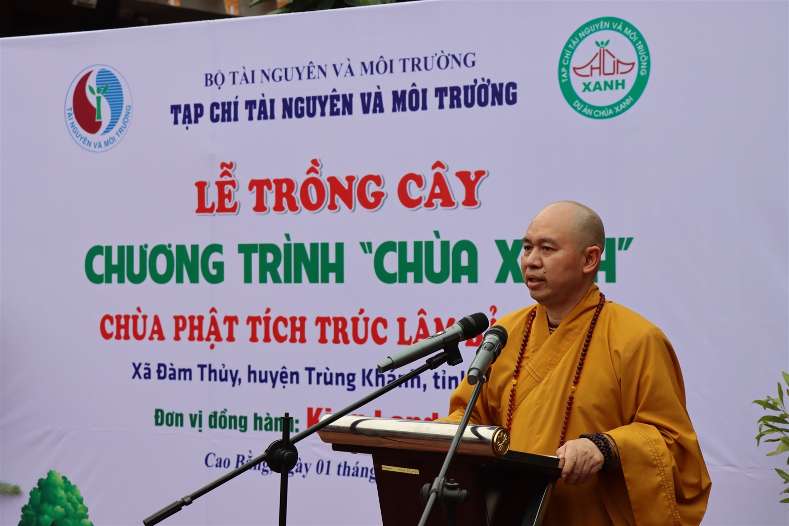 Tạp chí TN&amp;MT trồng 1008 cây tại chùa Phật Tích Trúc Lâm Bản Giốc, Cao Bằng