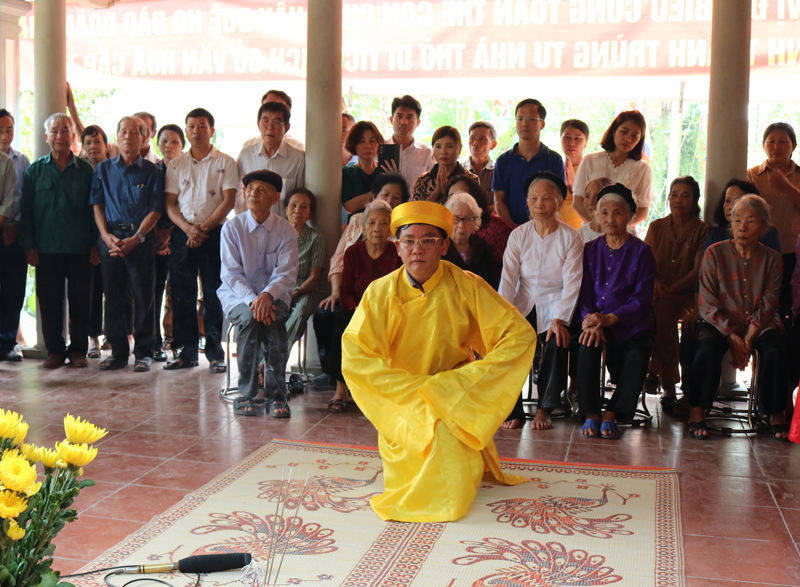 Hương Sơn, H&agrave; Tĩnh: Lễ kh&aacute;nh th&agrave;nh trung tu, t&ocirc;n tạo  DTLS cấp tỉnh nh&agrave; thờ Khai cơ hầu Đ&agrave;o Do&atilde;n Thắng