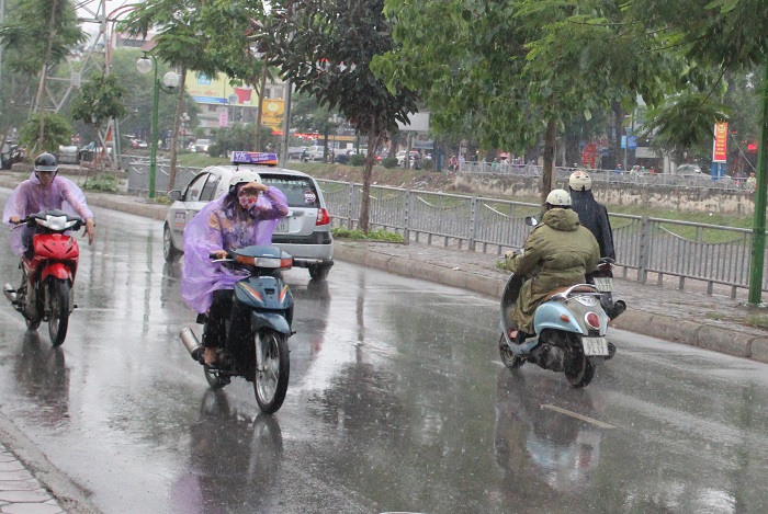 Ảnh hưởng không khí lạnh, Bắc Bộ và Bắc Trung Bộ mưa dông