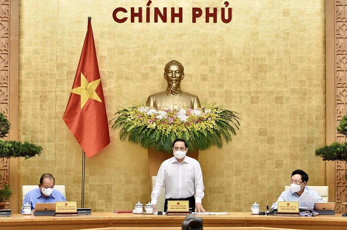 Thủ tướng Phạm Minh Ch&iacute;nh chủ tr&igrave; phi&ecirc;n họp Ch&iacute;nh phủ thường kỳ th&aacute;ng 4/2021