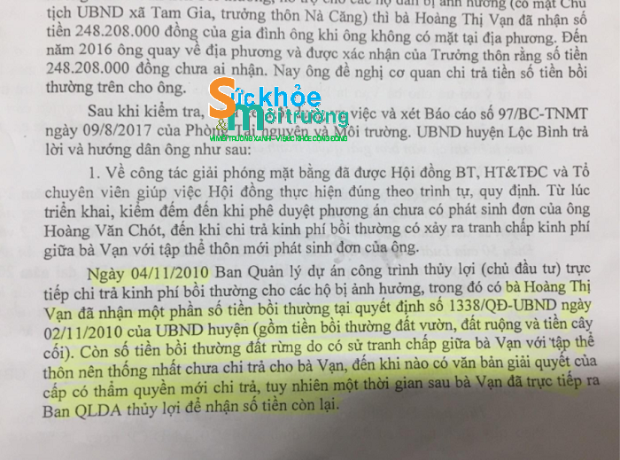 Lộc B&igrave;nh (Lạng Sơn): Người d&acirc;n hơn 10 năm đi đ&ograve;i quyền lợi đền b&ugrave; đất đai