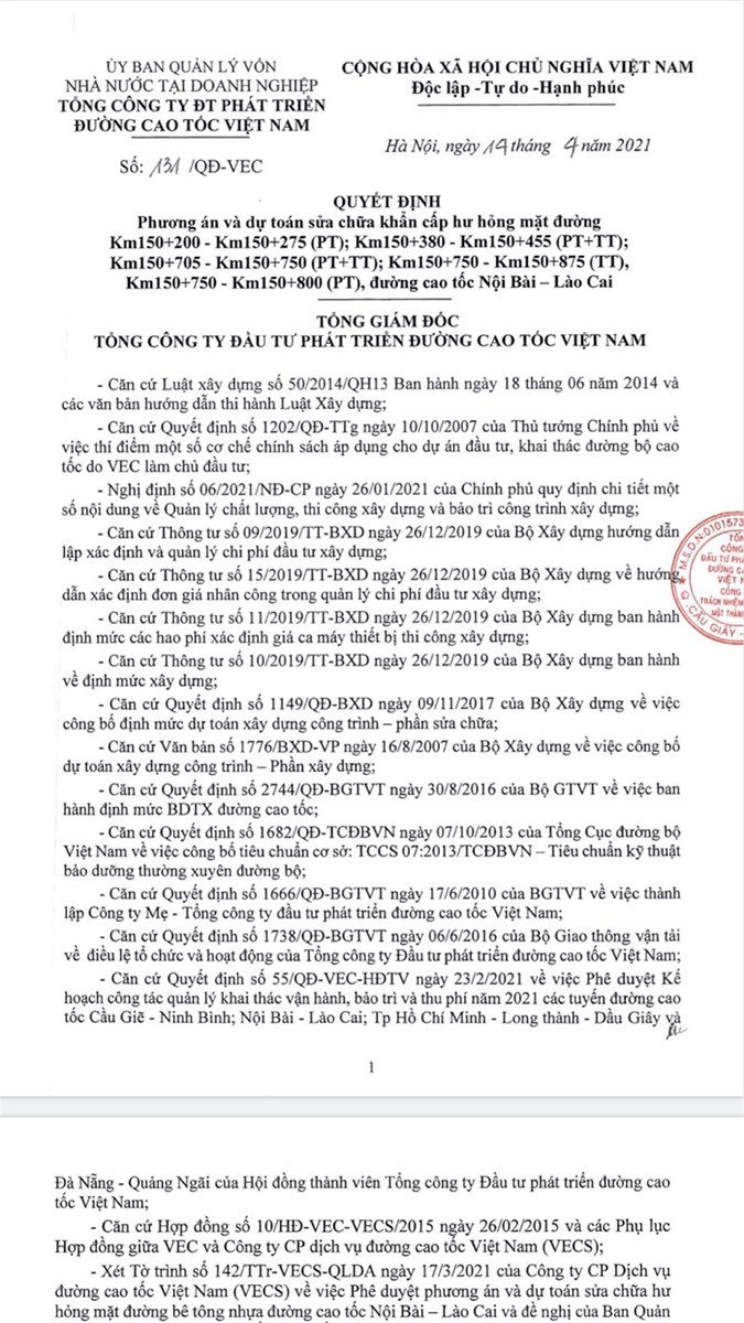 Hoạt động sửa chữa, duy tu bảo dưỡng đường cao tốc - Thực trạng và giải pháp