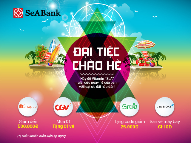 Nhận ngay ưu đ&atilde;i hấp dẫn tại CGV, Traveloka, Grab, Shopee với thẻ quốc tế SeABank