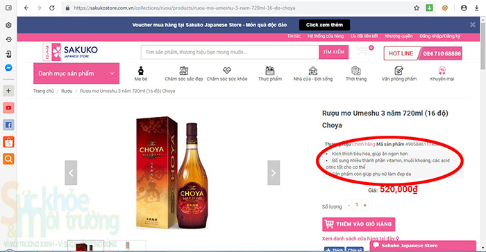 C&ocirc;ng ty TNHH B&aacute;n lẻ Sakuko Việt Nam &ldquo;ngang nhi&ecirc;n&rdquo; quảng c&aacute;o rượu tr&ecirc;n 15 độ