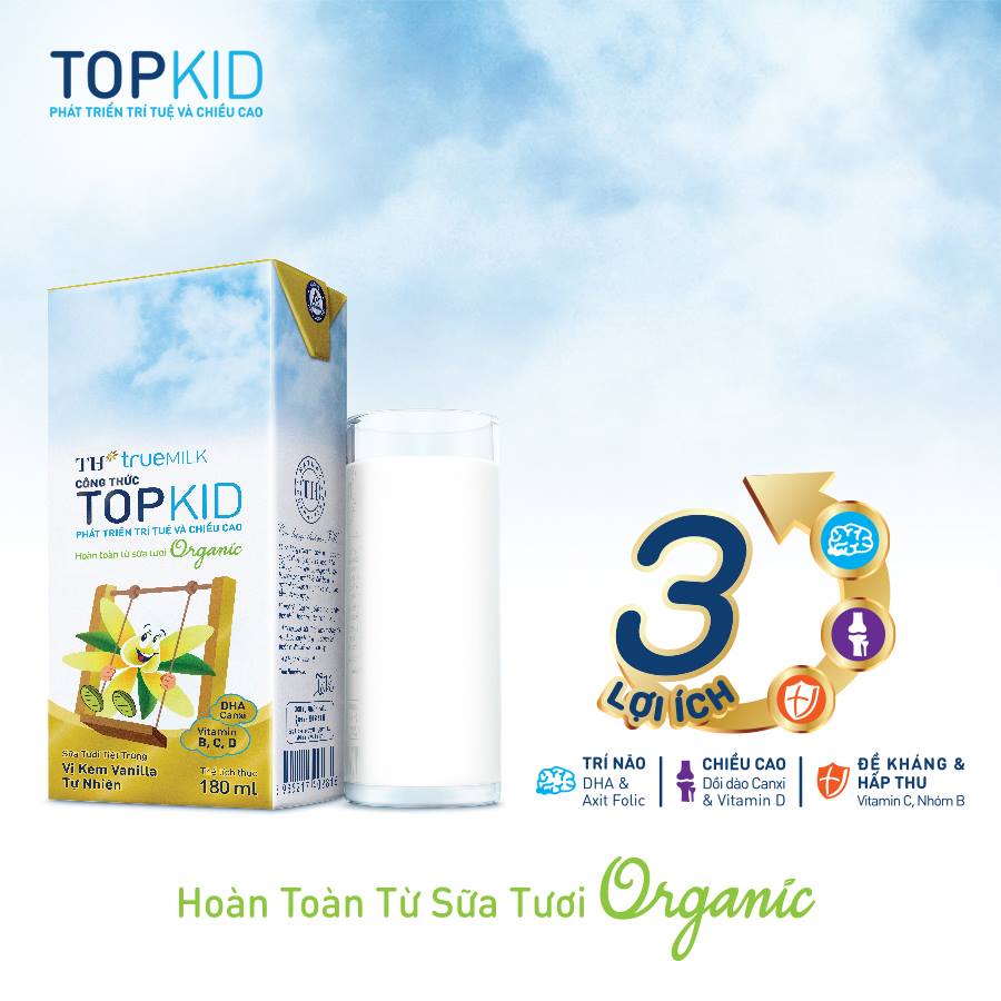 Sữa tươi c&ocirc;ng thức TOPKID - Dinh dưỡng &lsquo;v&agrave;ng&rsquo; cho trẻ từ 2 tuổi