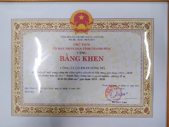 Công ty Cổ phần Sông Mã Thanh Hóa ủng hộ 2 tỷ đồng vào Quỹ phòng, chống dịch Covid-19