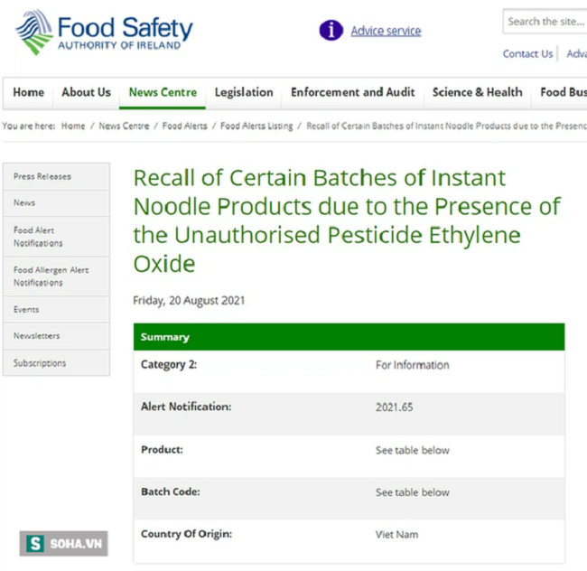 Chứa chất c&oacute; thể g&acirc;y ung thư, m&igrave; Hảo Hảo v&agrave; Good của Acecook bị thu hồi