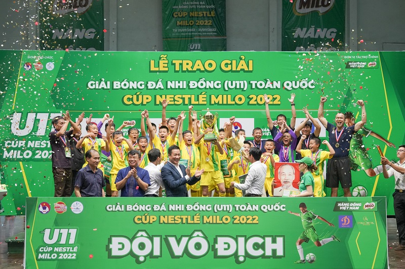 Sông Lam Nghệ An đoạt chức vô địch Giải bóng đá Nhi đồng (U11) toàn quốc - Cúp Nestlé MILO 2022