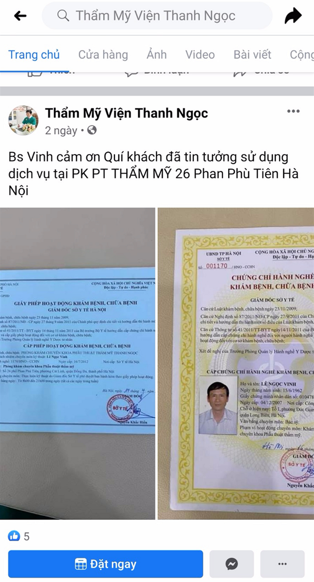 Nhiều sai phạm tại Thẩm mỹ viện Thanh Ngọc