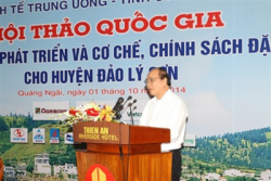 hoi thao quoc gia dinh huong phat trien va co che dac thu cho huyen dao ly son