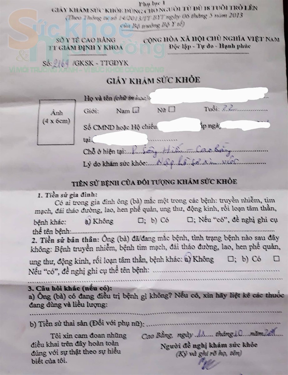Cao Bằng: Cấp khống giấy kh&aacute;m sức khỏe, gi&aacute;m đốc trung t&acirc;m gi&aacute;m định &ldquo;bắt bẻ&rdquo; ph&oacute;ng vi&ecirc;n?