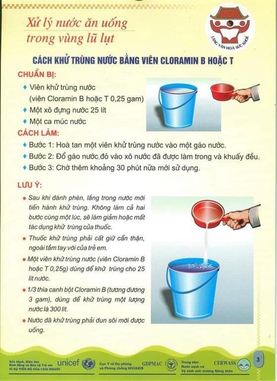 Hướng dẫn xử lý nước sinh hoạt mùa mưa bão