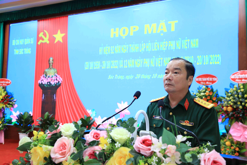 Bộ CHQS tỉnh Sóc Trăng gặp mặt kỷ niệm 92 năm ngày thành lập Hội LHPN Việt Nam