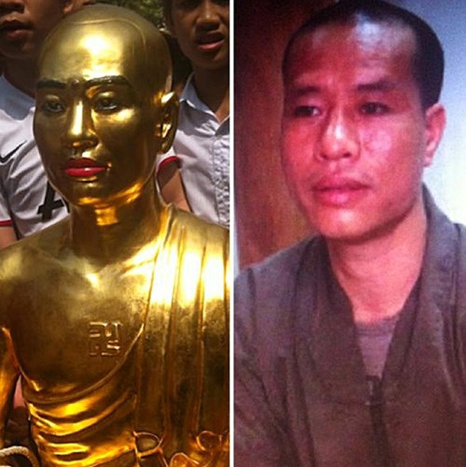 Dân bức xúc với tượng Phật mang hình sư trụ trì ở Hà Nội