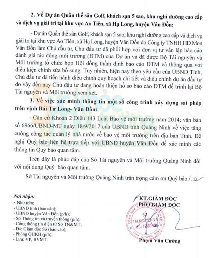 Quảng Ninh: Chưa được xét duyệt ĐTM,  Công ty TNHH HD Mon Vân Đồn vẫn cho nhà thầu thi công rầm rộ?